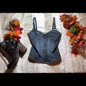 Guess Jeans Denim Corset Top